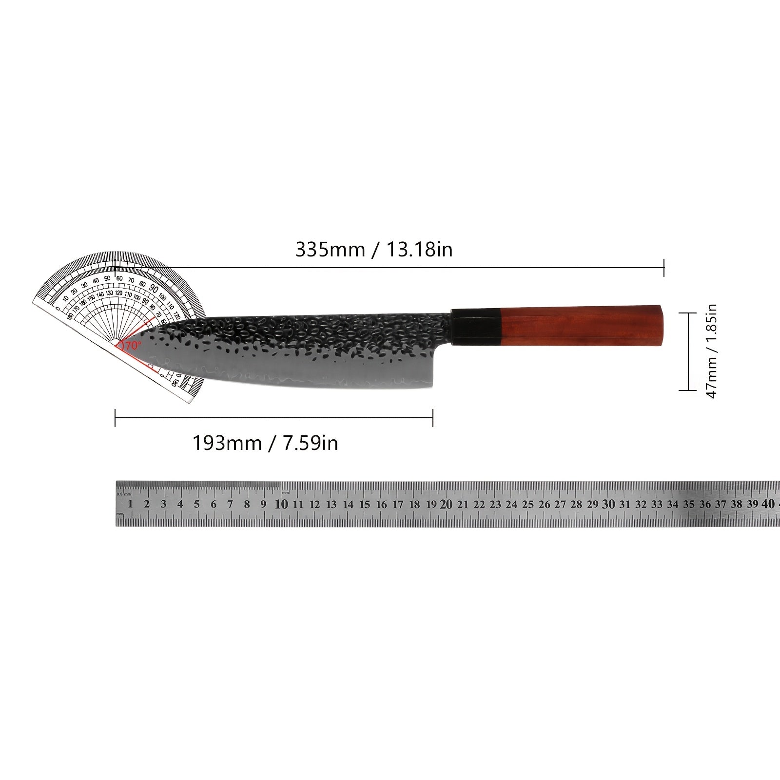 1pc 7-inch Japanese Beating Santoku Knife Ebony And Rosewood Octagonal Handle Comes with Gift Box And Knife Sheath Suitable for Kitchen And Dining Room Knives Kitchen Knives, Kitchen Knife Accessories Halloween Kitchen Decoration Knife Halloween Gift