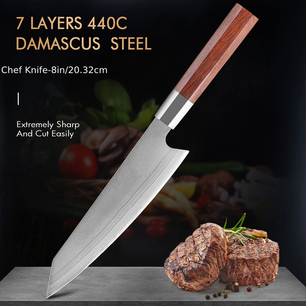 Damascus Cleaver Knife Kitchen Kiritsuke Chef Knives Japanese VG10 Professional Damascus Knife Wooden Handle Sharp Slicing Knife Meat Chopping Knife Sashimi Sushi Fish Knife Vegetable Knife Women Chef Knife For Home Kitchen Restaurant