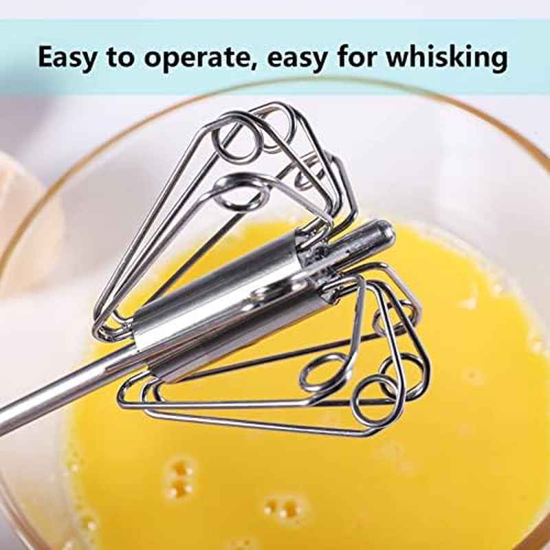 Home Use Stainless Steel Hand Push Whisk - Versatile for Egg Beating, Milk Frothing and Mixing