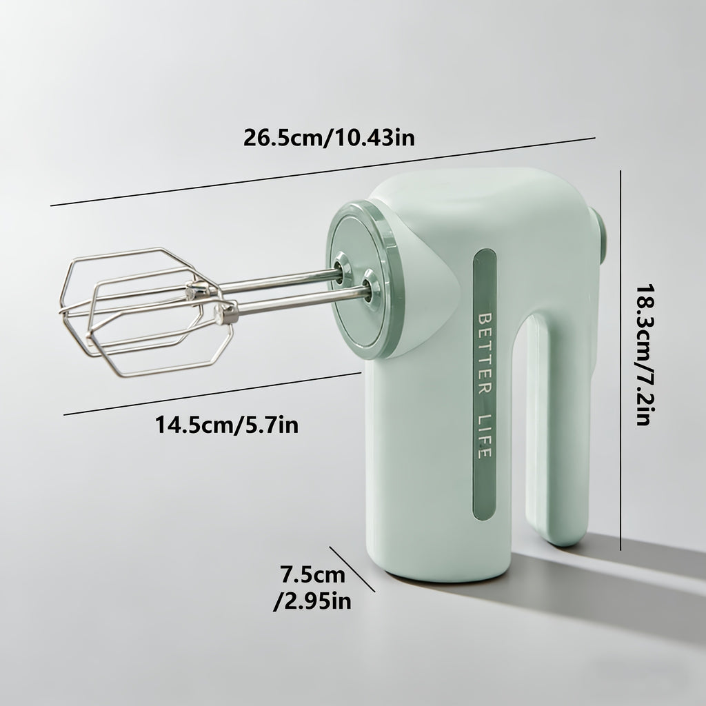 Dual-Color (Brown\u002FGreen) Automatic Mixing Hand Mixer with Dual Motor - 15000 RPM High-Speed Electric Whisk,for Baking, Cake & Cream Whipping, -Rechargeable Blender for & Professional
