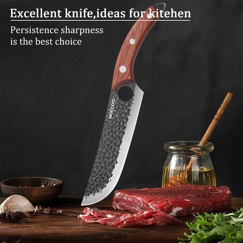 2\u002F4pcs Professional Handmade Stainless Steel Beef Knife High Quality Handmade Meat Cleaver Ideal for Home Use Anti-stick Ergonomic Wooden Handle Boning Knife Fruit Knife Multipurpose Knife Unique Knives Kitchen Must Haves Kitchen Items