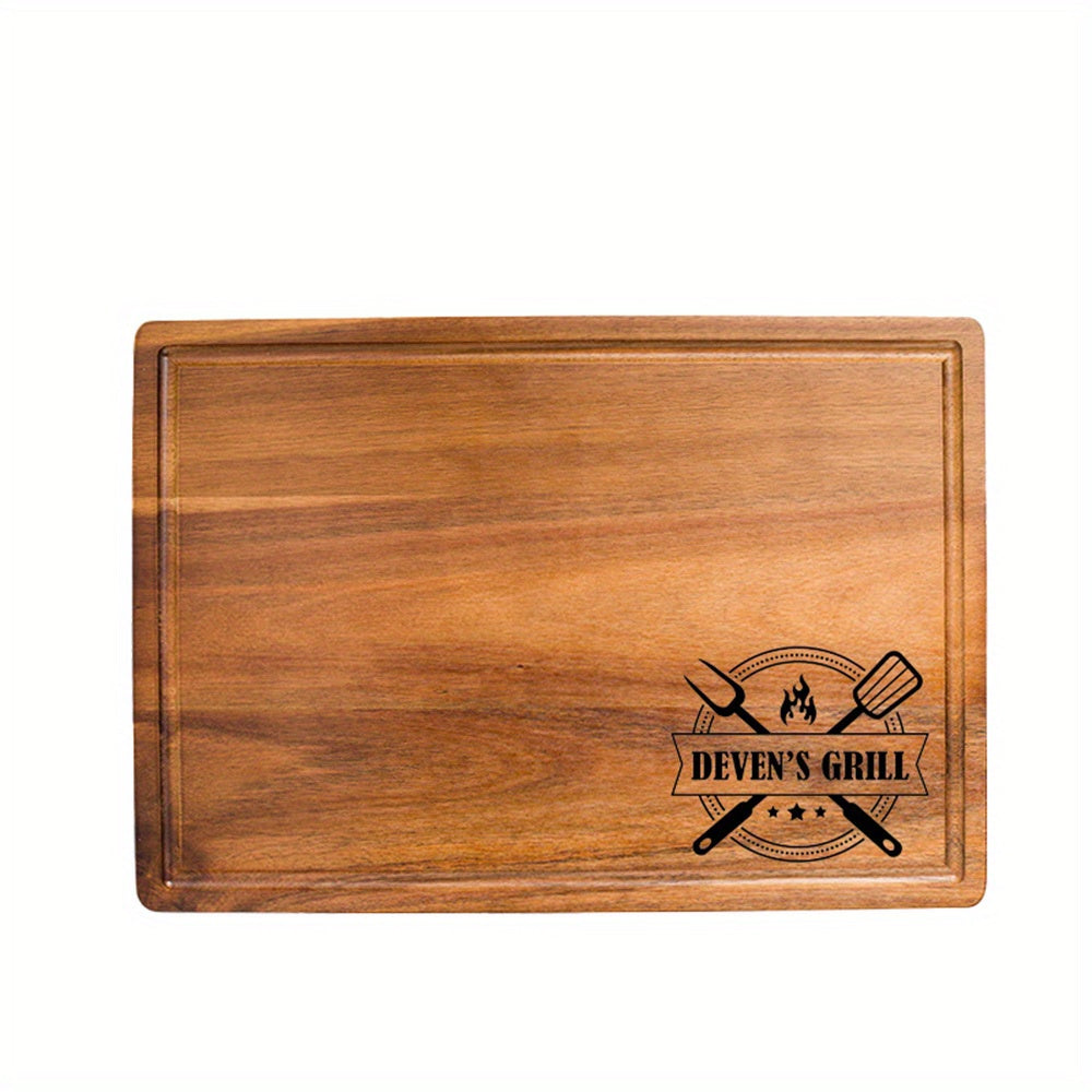 Personalization1pcs Personalized BBQ Cutting Board, Grill Cutting Board, Solid Wood Double Sided Cutting Board, Food, Vegetables, Fruits, Steak and Meat Cutting Board, Customized Boyfriend Gift, Father Gift Men, Thanksgiving\u002F Christmas\u002F Birthday
