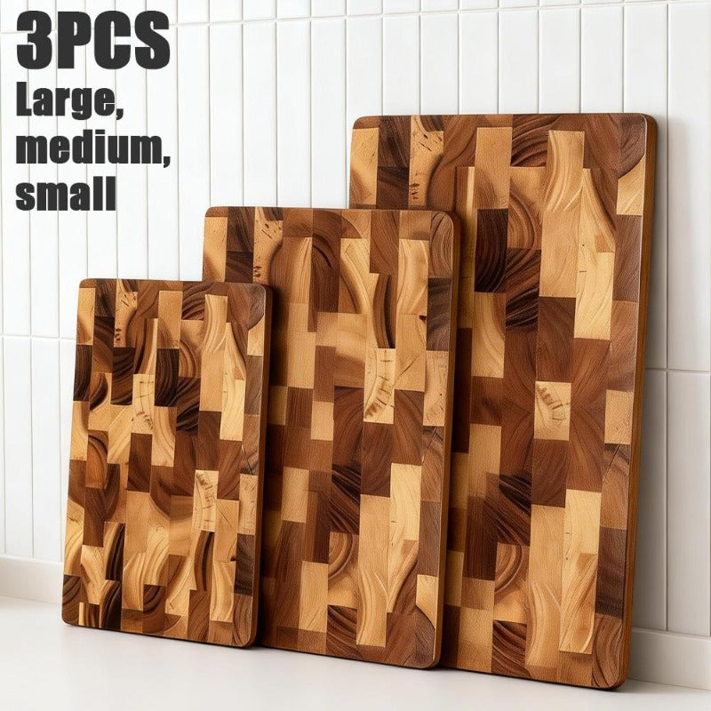 Upgraded Large Chopping Board High-Quality Wooden Chopping Board Set Durable Wood Blocks Ideal Kitchen Utensil Perfect Gift for Families And Dormitories Kitchen Items Cheese Bread Vegetables And Fruits