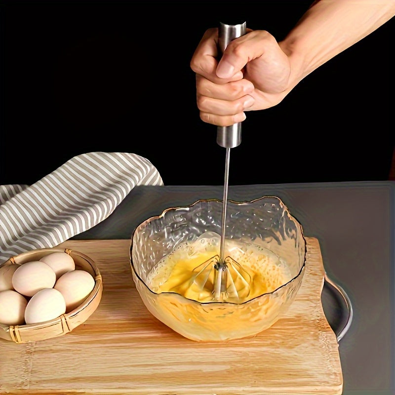 Stainless Steel Multi-Functional Egg Beater, Handheld Manual Mixer, Ideal for Whisking Eggs, Whipping Cream And Mixing Ingredients, a Practical Kitchen Gadget