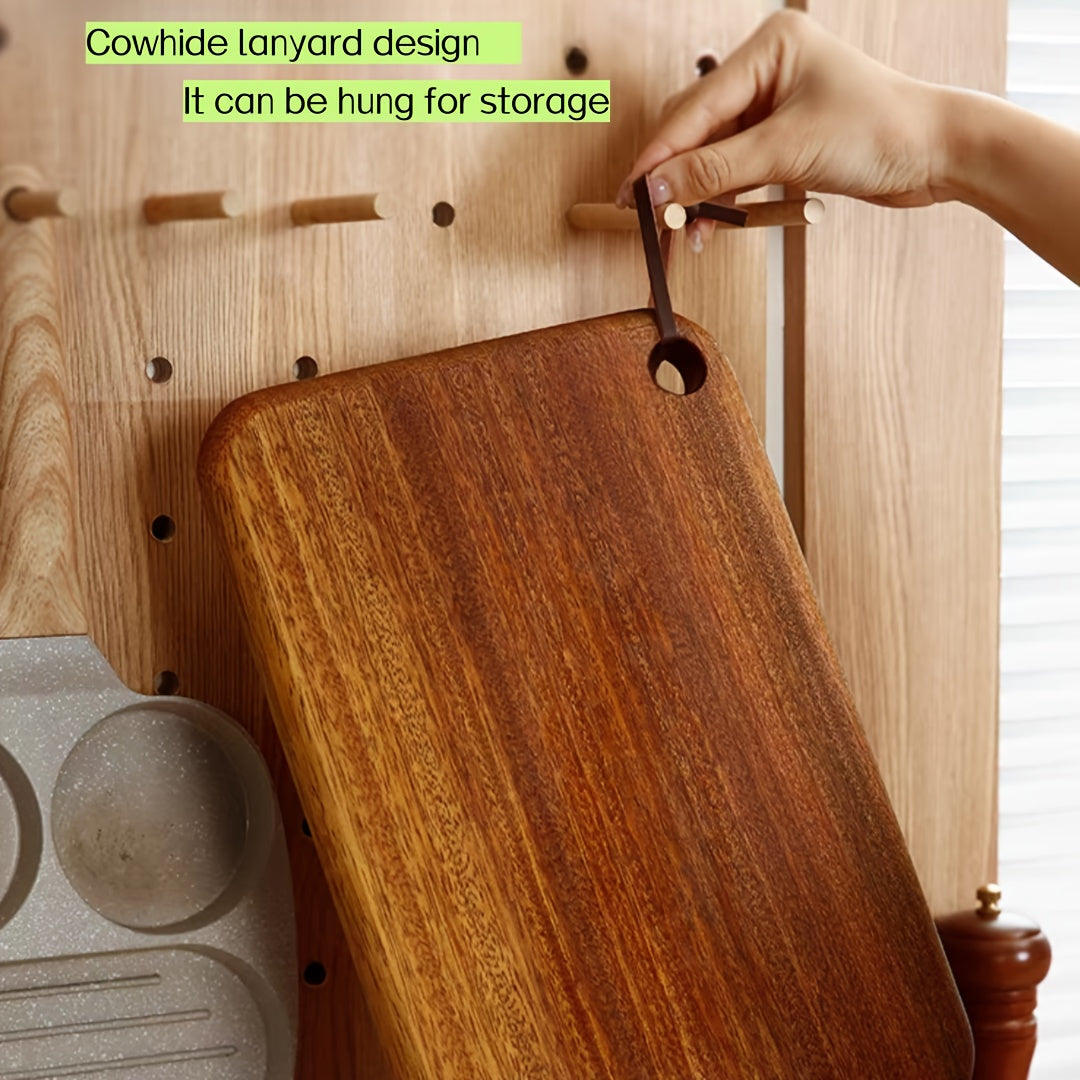Natural Wooden Cutting Board - a Versatile Double-Sided Board Suitable for Kitchen, Outdoor, Barbecue, And Picnics - Durable And Easy to Clean, Perfect for Meat, Vegetables, Fruits, And Bread - an Ideal Kitchen Tool And Gift for Families And Chefs