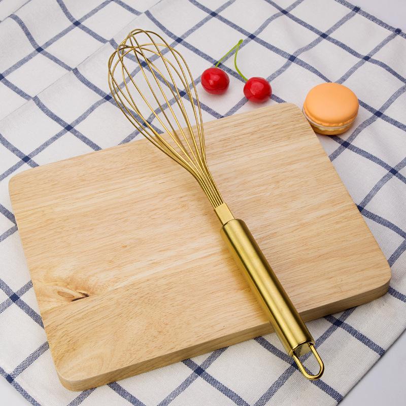 1pc of Luxury Gold-Coated 304 Stainless Steel Whisk for Immediate Use | No External Power Needed | Kitchen