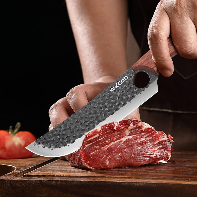 2\u002F4pcs Professional Handmade Stainless Steel Beef Knife High Quality Handmade Meat Cleaver Ideal for Home Use Anti-stick Ergonomic Wooden Handle Boning Knife Fruit Knife Multipurpose Knife Unique Knives Kitchen Must Haves Kitchen Items