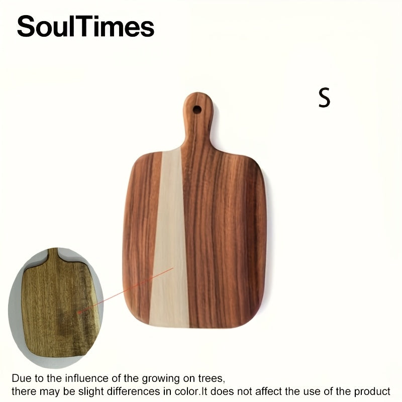 SoulTimes Acacia Wood Chopping Board Cutting Board, Multifunctional Cutting Board for Meat, Fish, Cheese, Bread, Desserts, Fruits and Vegetables, Durable Cutting Board with Handle, Kitchen Supplies