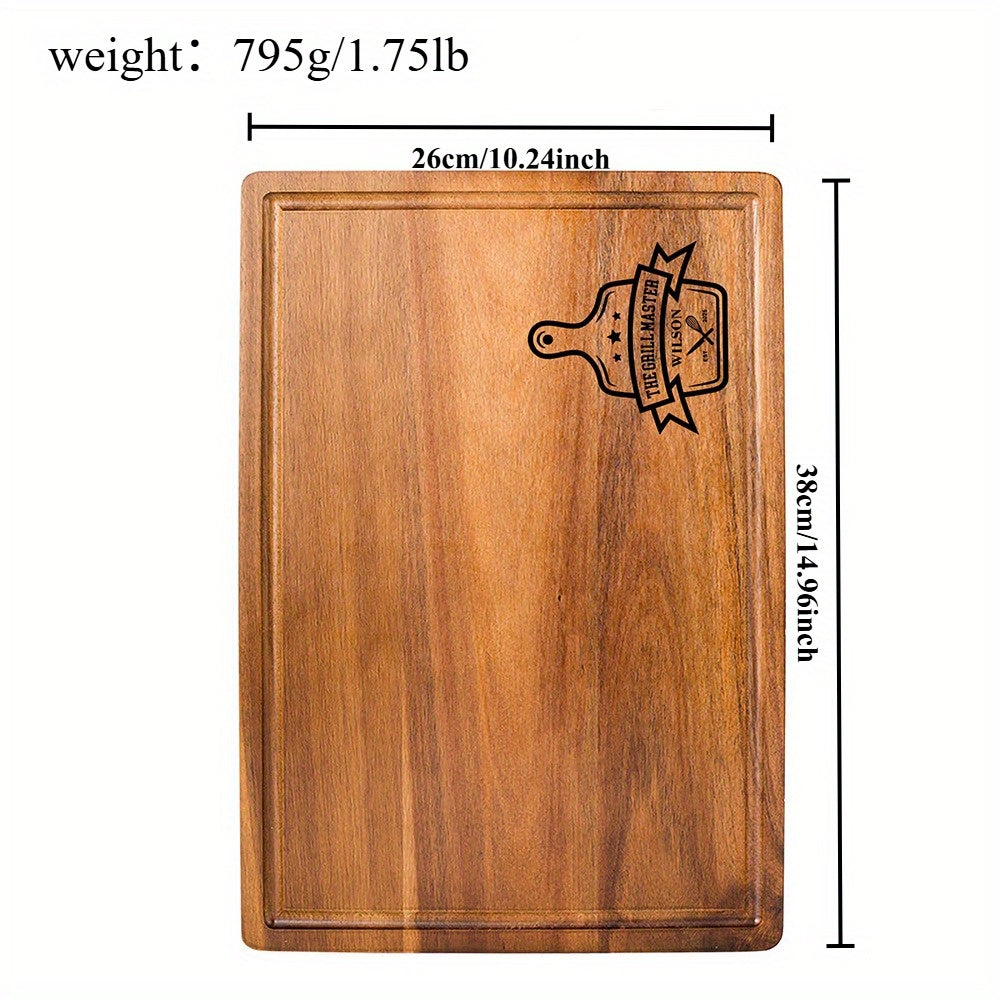 1pc of Custom Pizza Board Made from Solid Wood, Featuring a Double-Sided Design Suitable for Chopping, BBQ, And Cutting Various Foods Like Vegetables, Fruits, Steak, And Meat. an Ideal Personalized Gift for Boyfriends, Fathers