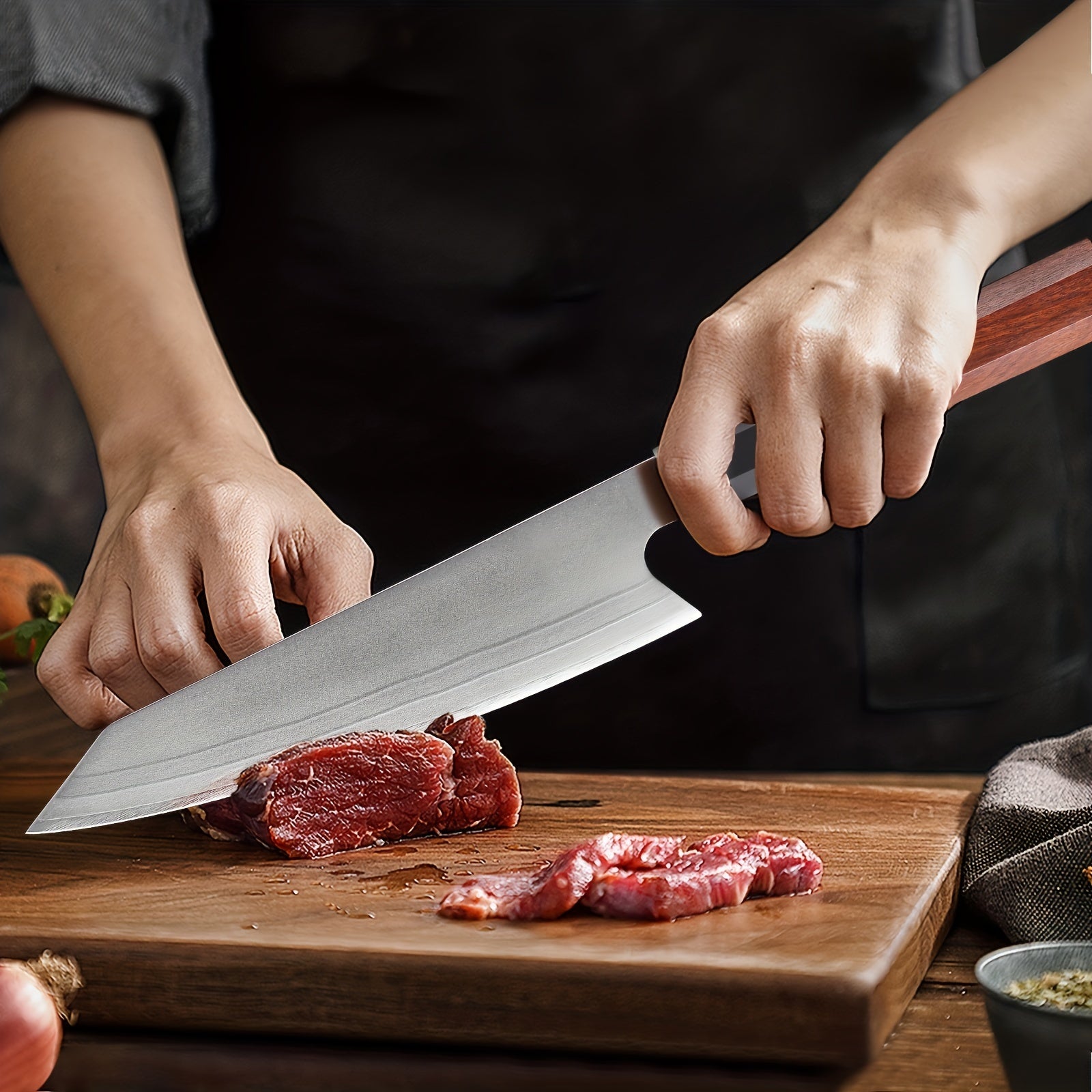 Damascus Cleaver Knife Kitchen Kiritsuke Chef Knives Japanese VG10 Professional Damascus Knife Wooden Handle Sharp Slicing Knife Meat Chopping Knife Sashimi Sushi Fish Knife Vegetable Knife Women Chef Knife For Home Kitchen Restaurant