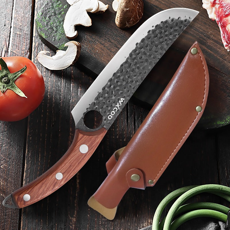 2\u002F4pcs Professional Handmade Stainless Steel Beef Knife High Quality Handmade Meat Cleaver Ideal for Home Use Anti-stick Ergonomic Wooden Handle Boning Knife Fruit Knife Multipurpose Knife Unique Knives Kitchen Must Haves Kitchen Items