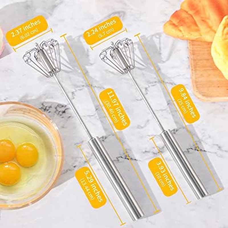 Home Use Stainless Steel Hand Push Whisk - Versatile for Egg Beating, Milk Frothing and Mixing