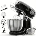 4-in-1 Electric Vertical Mixer, with A Power Of 350 Watts, 12-speed with Pulse Button. Accessories Include 5.5-gallon Stainless Steel Bowl, Mixing Paddle, Dough Hook, Whisk, And A Powerful Baking Mixer Suitable for Cake, Bread, And Dough Preparation.