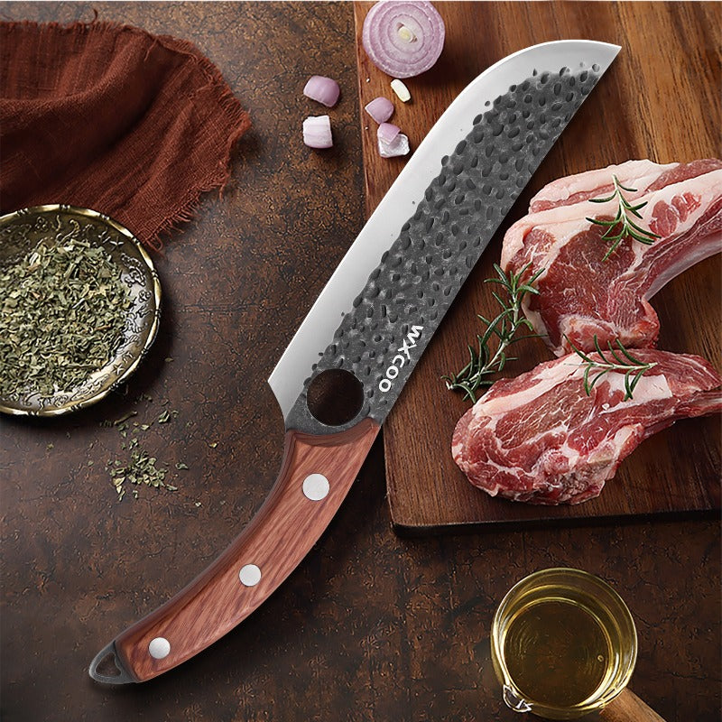 2\u002F4pcs Professional Handmade Stainless Steel Beef Knife High Quality Handmade Meat Cleaver Ideal for Home Use Anti-stick Ergonomic Wooden Handle Boning Knife Fruit Knife Multipurpose Knife Unique Knives Kitchen Must Haves Kitchen Items