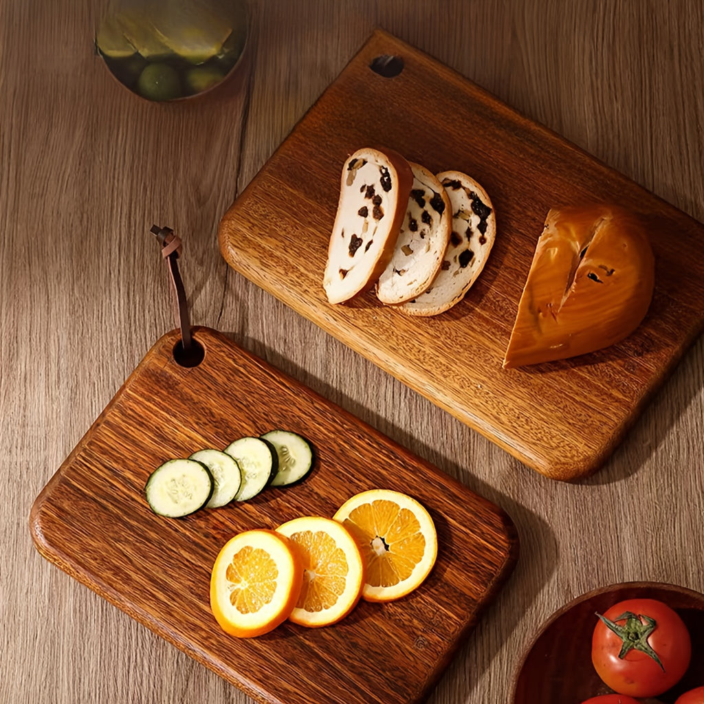 Natural Wooden Cutting Board - a Versatile Double-Sided Board Suitable for Kitchen, Outdoor, Barbecue, And Picnics - Durable And Easy to Clean, Perfect for Meat, Vegetables, Fruits, And Bread - an Ideal Kitchen Tool And Gift for Families And Chefs