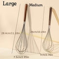 2pcs Manual Egg Beater with Wooden Handle & Stainless Steel Whisk - Handheld Mixer Suitable for Baking, Cakes, Meringues, Whipped, - Mixing Device