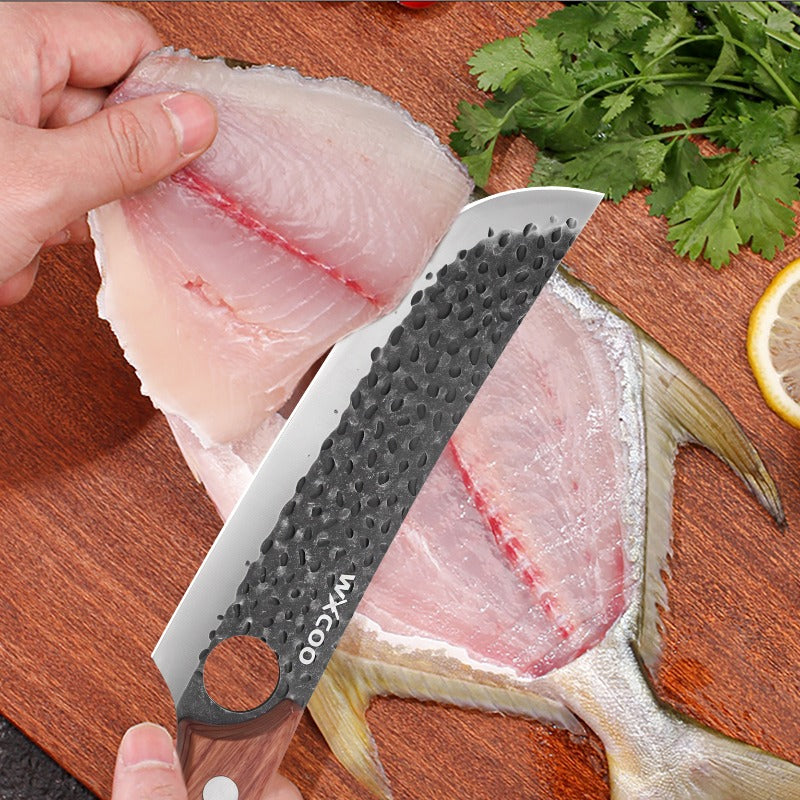 2\u002F4pcs Professional Handmade Stainless Steel Beef Knife High Quality Handmade Meat Cleaver Ideal for Home Use Anti-stick Ergonomic Wooden Handle Boning Knife Fruit Knife Multipurpose Knife Unique Knives Kitchen Must Haves Kitchen Items