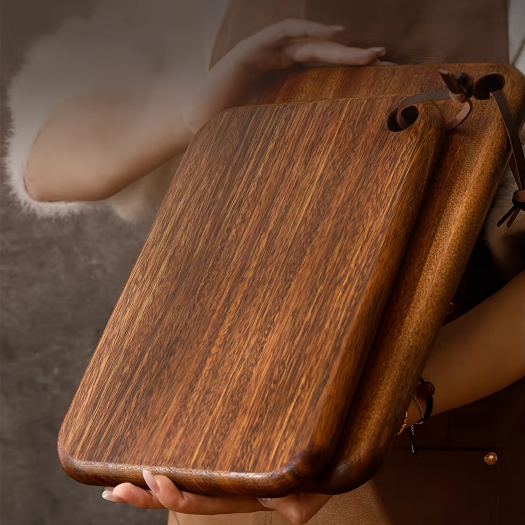 Natural Wooden Cutting Board - a Versatile Double-Sided Board Suitable for Kitchen, Outdoor, Barbecue, And Picnics - Durable And Easy to Clean, Perfect for Meat, Vegetables, Fruits, And Bread - an Ideal Kitchen Tool And Gift for Families And Chefs