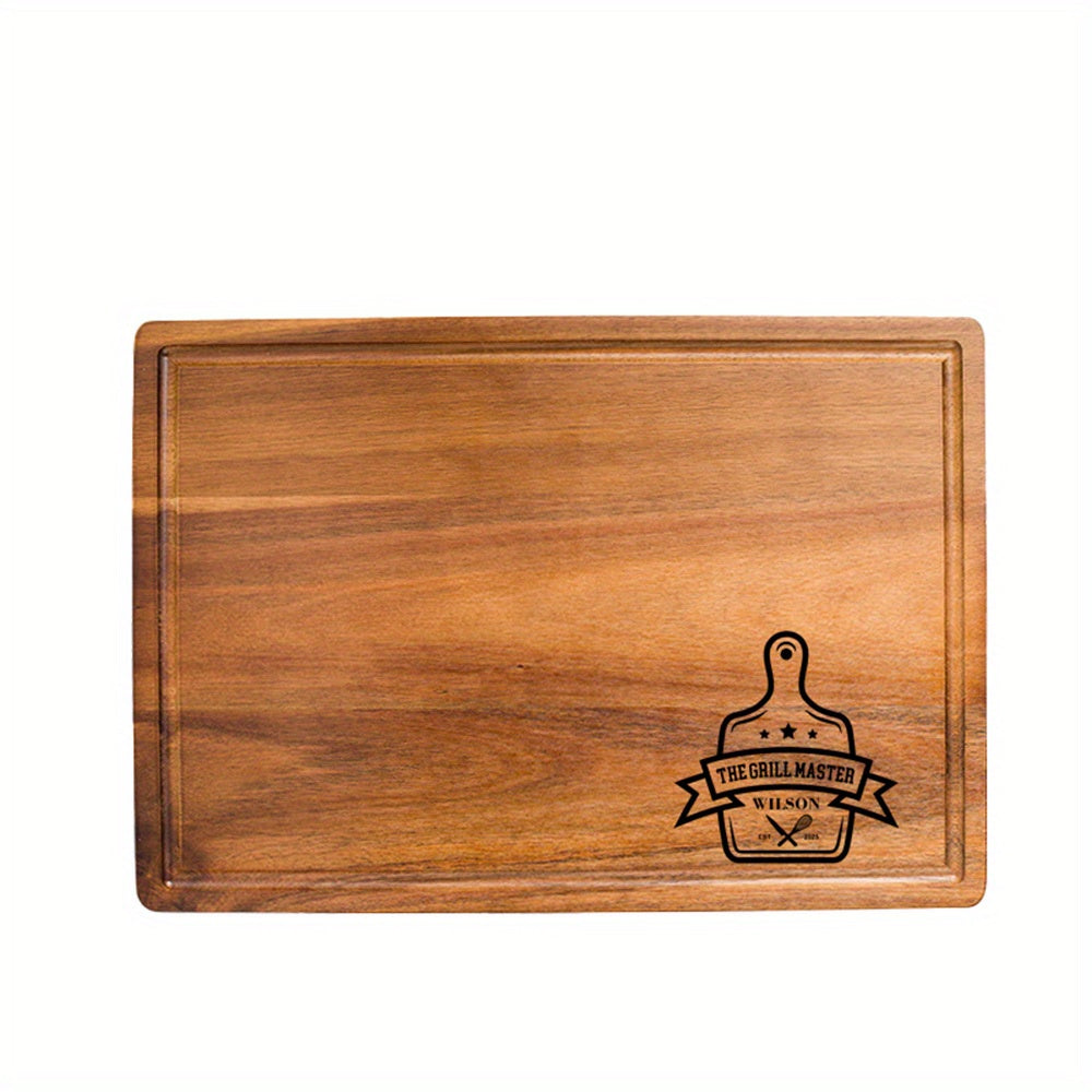 Personalization1pcs Personalized BBQ Cutting Board, Grill Cutting Board, Solid Wood Double Sided Cutting Board, Food, Vegetables, Fruits, Steak and Meat Cutting Board, Customized Boyfriend Gift, Father Gift Men, Thanksgiving\u002F Christmas\u002F Birthday