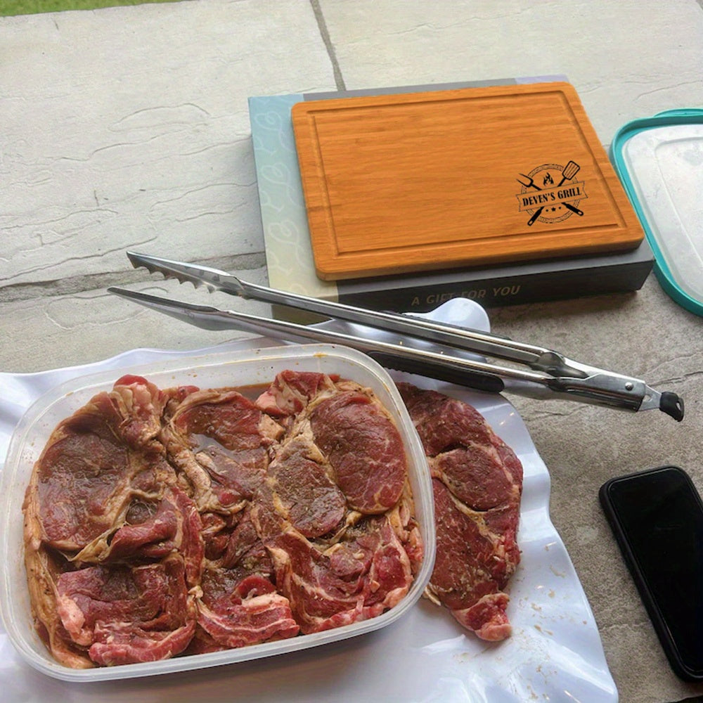 Personalization1pcs Personalized BBQ Cutting Board, Grill Cutting Board, Solid Wood Double Sided Cutting Board, Food, Vegetables, Fruits, Steak and Meat Cutting Board, Customized Boyfriend Gift, Father Gift Men, Thanksgiving\u002F Christmas\u002F Birthday