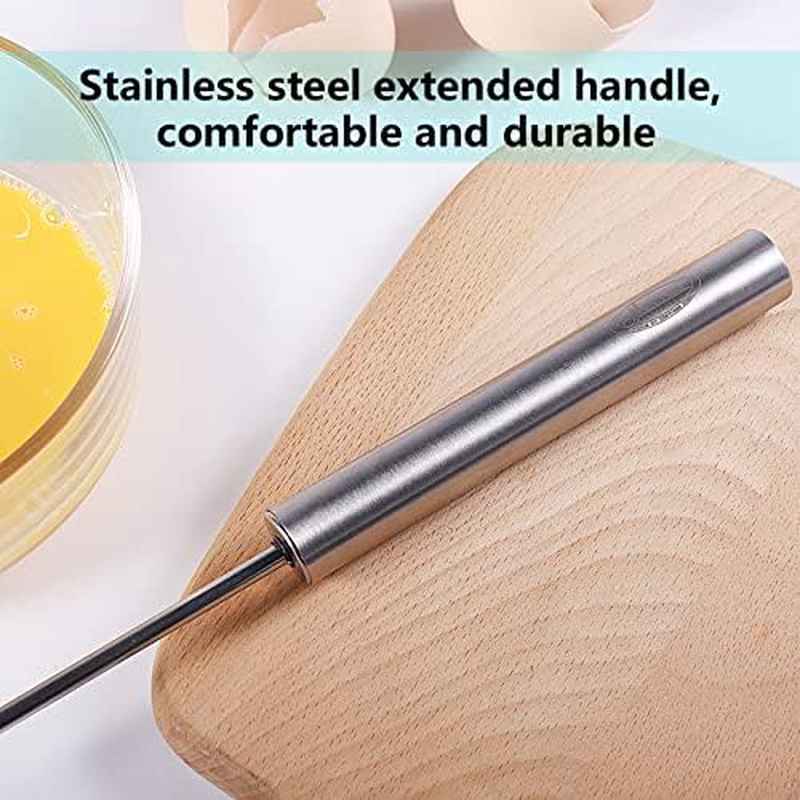 Home Use Stainless Steel Hand Push Whisk - Versatile for Egg Beating, Milk Frothing and Mixing