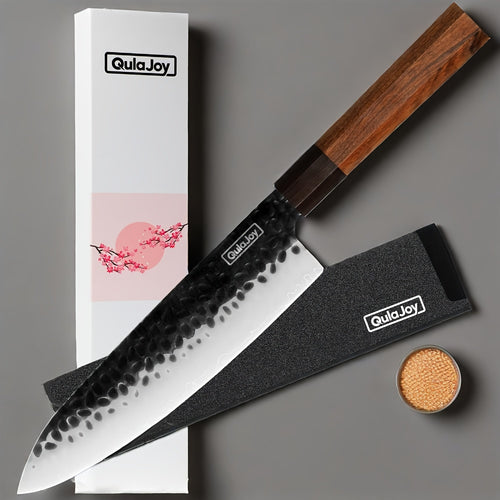 1pc 7-inch Japanese Beating Santoku Knife Ebony And Rosewood Octagonal Handle Comes with Gift Box And Knife Sheath Suitable for Kitchen And Dining Room Knives Kitchen Knives, Kitchen Knife Accessories Halloween Kitchen Decoration Knife Halloween Gift