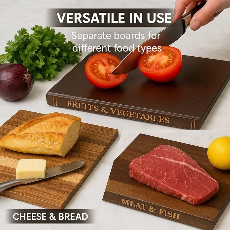 Book Shape Creative Cutting Board | Wooden Cutting Board Set with Stand, Ideal for Kitchen Preparation of Vegetables, Bread, Meat - Easy to Clean and Easy to Use, Contact Safe