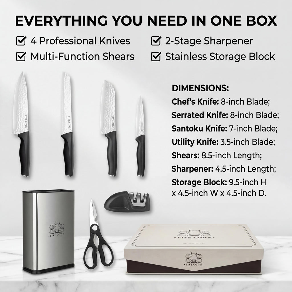 Modern Silver Black Kitchen Paring Knife Hammered Stainless Steel Blade Anti Slip Ergonomic Handle for Food Preparation