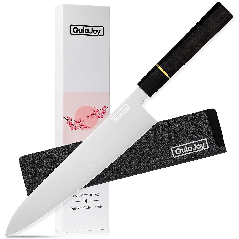 1pc Japanese 10Cr15Comov Damascus Steel Cutting Knife And Chef'S Knife, Resin Handle, Suitable for Outdoor Cooking in The Kitchen, with Knife Sheath And Gift Box, Gifts for Family And Friends