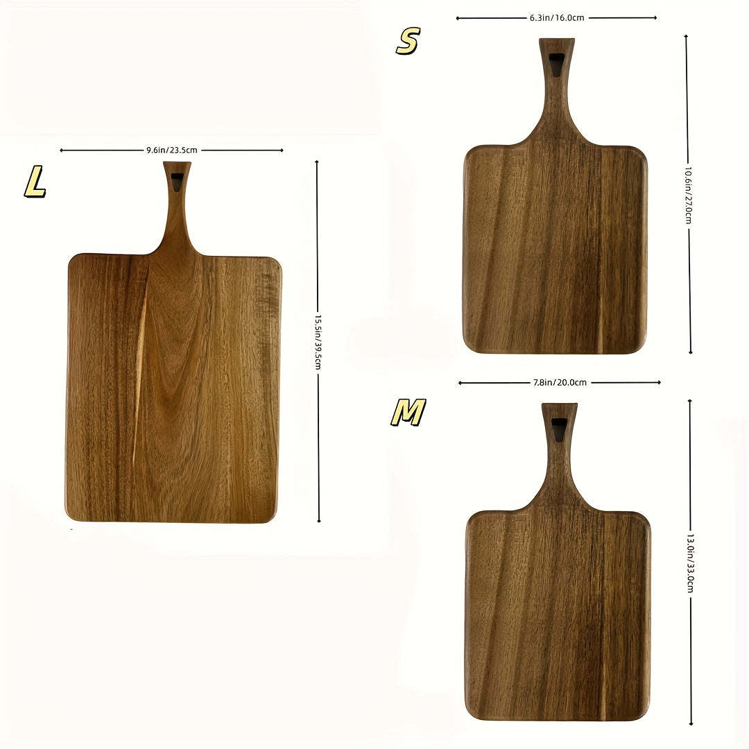 1 High-Grade Acacia Wood Cutting Board, High-Quality Oak Cutting Board, Creative Plate Board, Cheese Board. Durable. Suitable for Cutting Cheese, Meat, Vegetables And Fruits. Breakfast, Plate Setting, Pizza. Perfect for Home And Dorm Kitchens