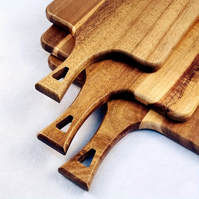 1 High-Grade Acacia Wood Cutting Board, High-Quality Oak Cutting Board, Creative Plate Board, Cheese Board. Durable. Suitable for Cutting Cheese, Meat, Vegetables And Fruits. Breakfast, Plate Setting, Pizza. Perfect for Home And Dorm Kitchens