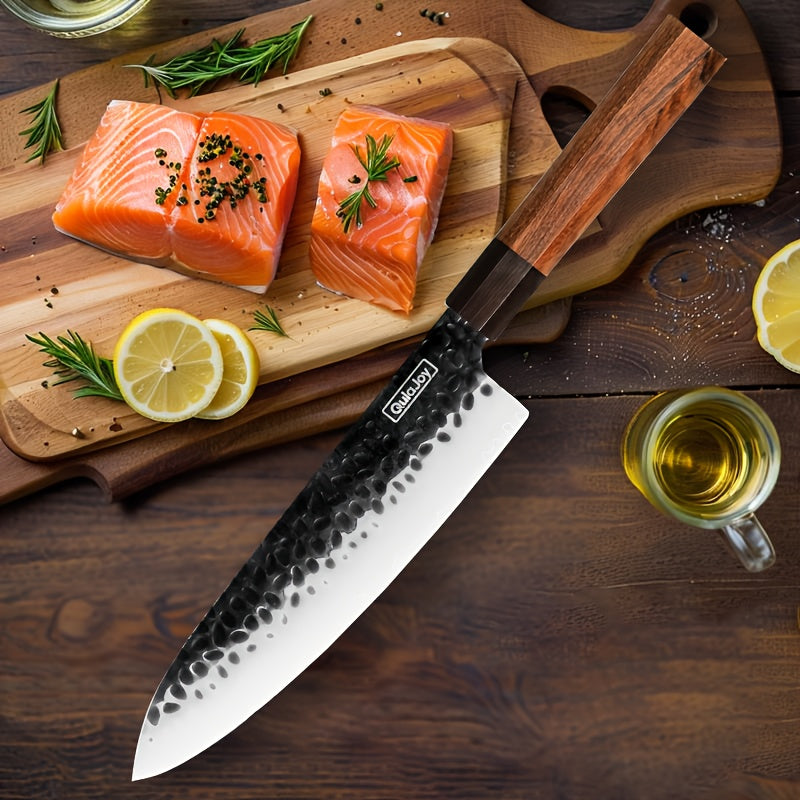 1pc 7-inch Japanese Beating Santoku Knife Ebony And Rosewood Octagonal Handle Comes with Gift Box And Knife Sheath Suitable for Kitchen And Dining Room Knives Kitchen Knives, Kitchen Knife Accessories Halloween Kitchen Decoration Knife Halloween Gift