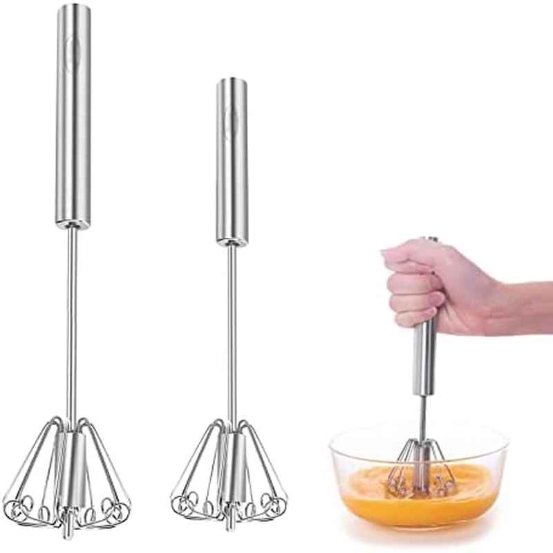 Home Use Stainless Steel Hand Push Whisk - Versatile for Egg Beating, Milk Frothing and Mixing