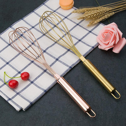 1pc of Luxury Gold-Coated 304 Stainless Steel Whisk for Immediate Use | No External Power Needed | Kitchen