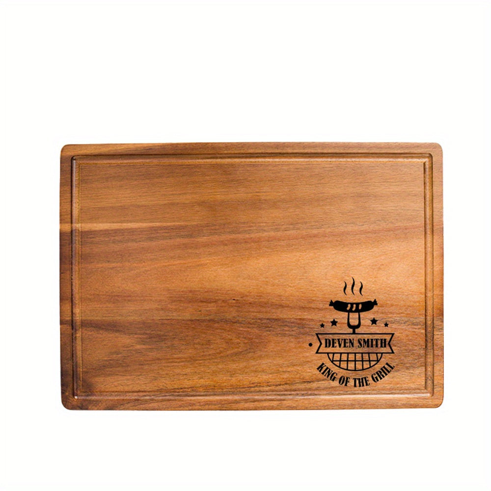 1pc of Custom Pizza Board Made from Solid Wood, Featuring a Double-Sided Design Suitable for Chopping, BBQ, And Cutting Various Foods Like Vegetables, Fruits, Steak, And Meat. an Ideal Personalized Gift for Boyfriends, Fathers