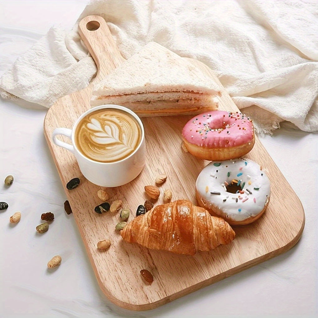 1 High-Grade Acacia Wood Cutting Board, High-Quality Oak Cutting Board, Creative Plate Board, Cheese Board. Durable. Suitable for Cutting Cheese, Meat, Vegetables And Fruits. Breakfast, Plate Setting, Pizza. Perfect for Home And Dorm Kitchens