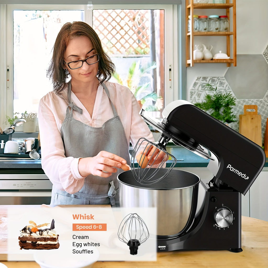 4.76qt Kitchen Machine - Mixer For Baking, Tilt-Head Stand Mixer, 380W, 8 Speeds, With Lid, Whisk, Dough Hook, And Flat Beater | Kitchen Helper For, Delicious Food, Milkshakes, Dough, Egg Beaters, And Salads
