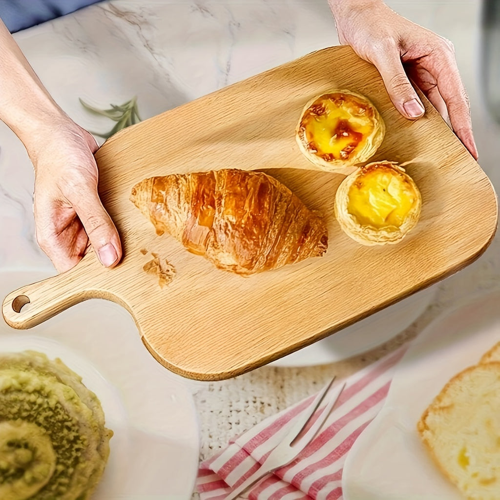 1 High-Grade Acacia Wood Cutting Board, High-Quality Oak Cutting Board, Creative Plate Board, Cheese Board. Durable. Suitable for Cutting Cheese, Meat, Vegetables And Fruits. Breakfast, Plate Setting, Pizza. Perfect for Home And Dorm Kitchens
