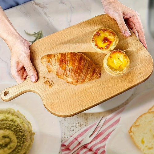 1 High-Grade Acacia Wood Cutting Board, High-Quality Oak Cutting Board, Creative Plate Board, Cheese Board. Durable. Suitable for Cutting Cheese, Meat, Vegetables And Fruits. Breakfast, Plate Setting, Pizza. Perfect for Home And Dorm Kitchens