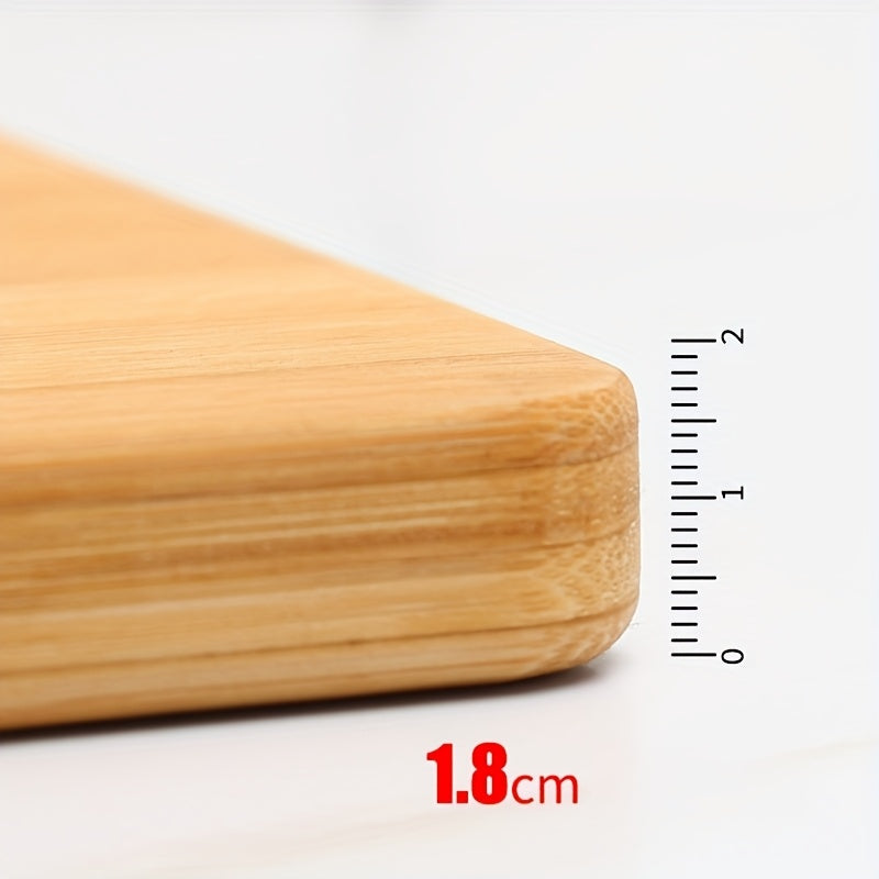 A Customizable Double-sided Thickened Solid Wood Bamboo Cutting Board for Home Kitchen and Dining Use, with a Handle