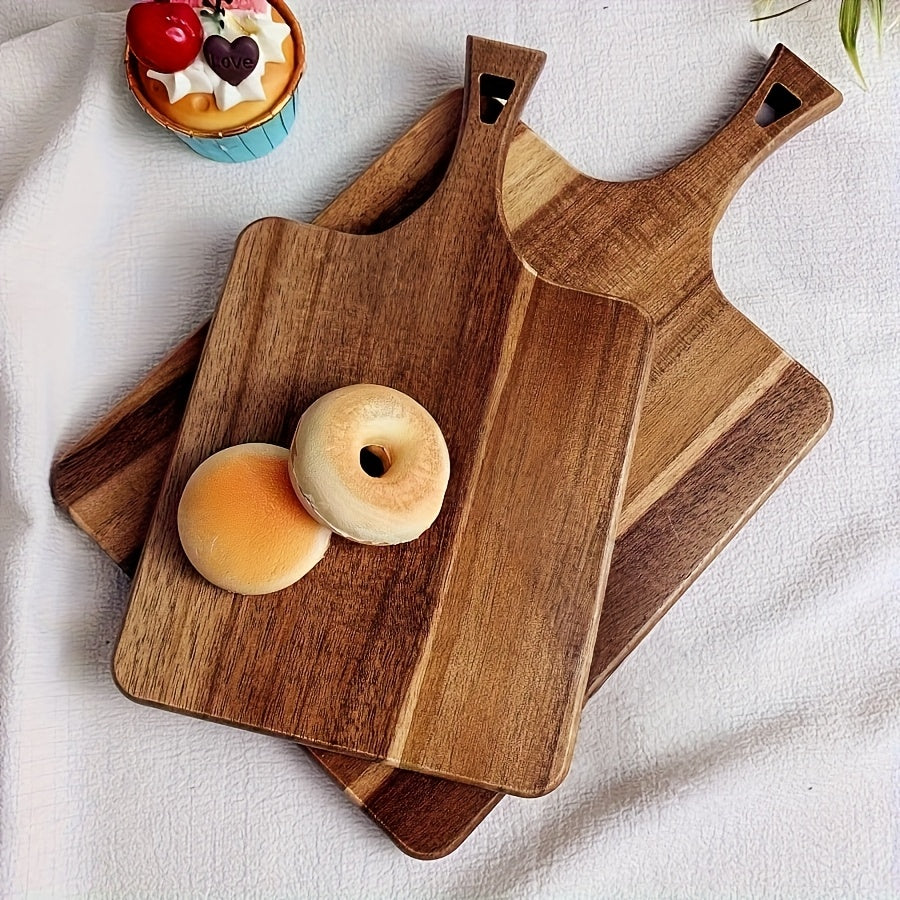 1 High-Grade Acacia Wood Cutting Board, High-Quality Oak Cutting Board, Creative Plate Board, Cheese Board. Durable. Suitable for Cutting Cheese, Meat, Vegetables And Fruits. Breakfast, Plate Setting, Pizza. Perfect for Home And Dorm Kitchens