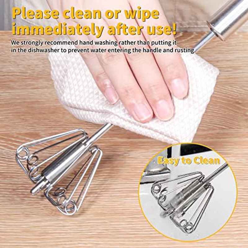 Home Use Stainless Steel Hand Push Whisk - Versatile for Egg Beating, Milk Frothing and Mixing