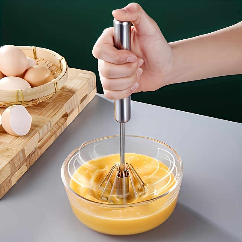 Stainless Steel Multi-Functional Egg Beater, Handheld Manual Mixer, Ideal for Whisking Eggs, Whipping Cream And Mixing Ingredients, a Practical Kitchen Gadget