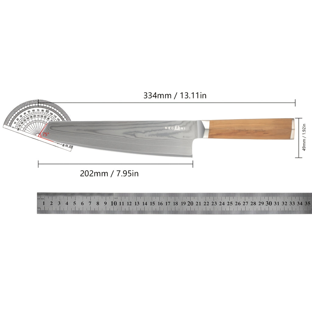1pc TISCO VG-10 8-inch Cutter with Olive Wood Handle, Suitable for Outdoor Cooking In The Kitchen, with Gift Box, Suitable for Gifts to Friends And Family