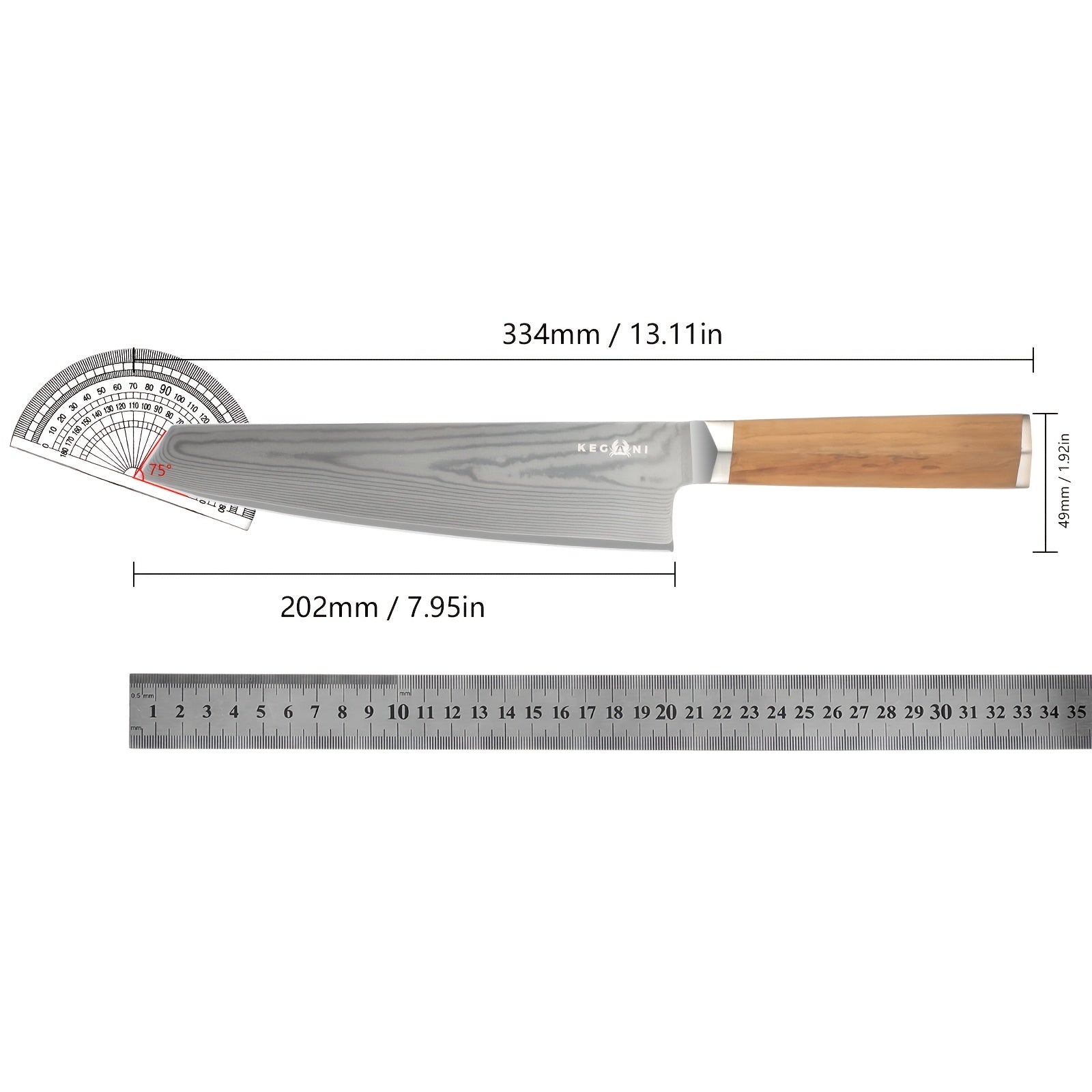 1pc TISCO VG-10 8-inch Cutter with Olive Wood Handle, Suitable for Outdoor Cooking In The Kitchen, with Gift Box, Suitable for Gifts to Friends And Family