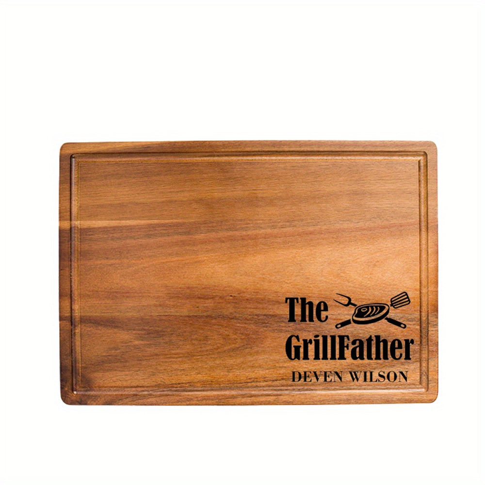 Personalization1pcs Personalized BBQ Cutting Board, Grill Cutting Board, Solid Wood Double Sided Cutting Board, Food, Vegetables, Fruits, Steak and Meat Cutting Board, Customized Boyfriend Gift, Father Gift Men, Thanksgiving\u002F Christmas\u002F Birthday
