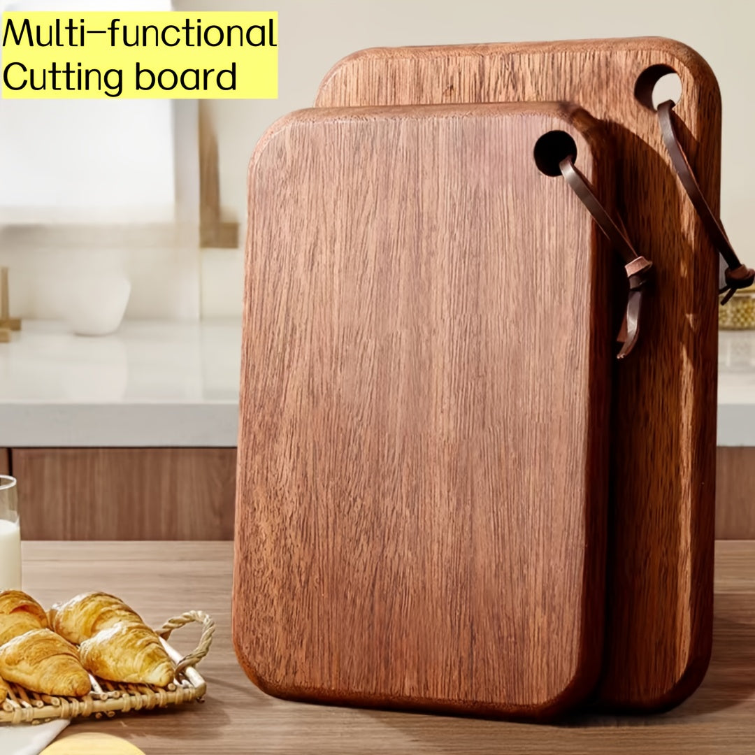 Natural Wooden Cutting Board - a Versatile Double-Sided Board Suitable for Kitchen, Outdoor, Barbecue, And Picnics - Durable And Easy to Clean, Perfect for Meat, Vegetables, Fruits, And Bread - an Ideal Kitchen Tool And Gift for Families And Chefs